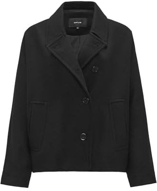 OPUS Damen Jacke | Kurzjacke HAJONA Oversize aus Woll-Mix Black, 40