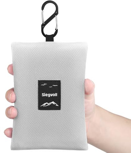 Siegvoll Picknickdecke 210 x 200 cm, mit praktischem Karabiner Ultraleicht ultradünne tragbare Stranddecke, Outdoor Decke für Strand, Picknick, Camping und Wandern (Grün)