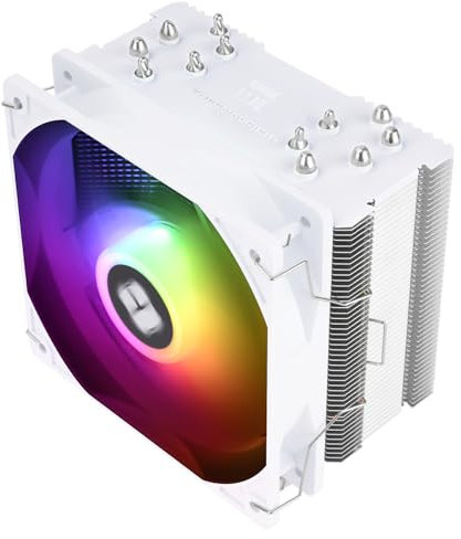 TR-Burst Assassin 120 SE ARGB Blanco Enfriador de aire CPU, 6 tubos de calor, TL-C12CW-S PWM Enfriador de CPU de ventilador silencioso con velocidad de 1550RPM,para AM4/AM5, Intel LGA1851/1700