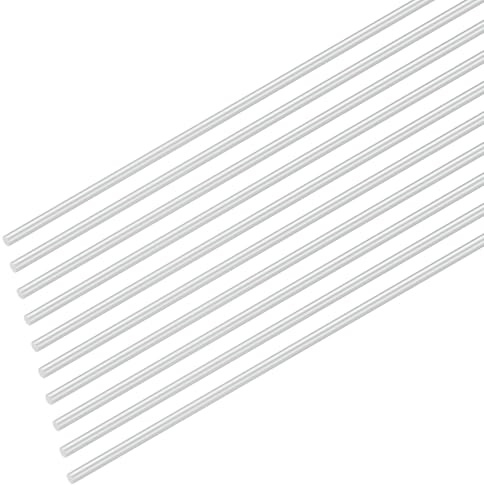 M METERXITY 10-Pack Round Aluminum Rod, 3mm (1/8) Dia 300mm (12) Length 6061 Aluminum Round Rod Solid Lathe Bar Stock Metal Sticks for DIY Crafts Making/Industrial/Construction/Model