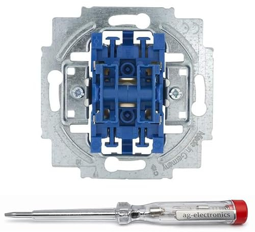 Spannungsprüfer 120-250V® + BUSCH-JAEGER UP-Serienschalter 2000/5 US Wippschalter-Einsatz Serienschaltung 2CKA001012A1085