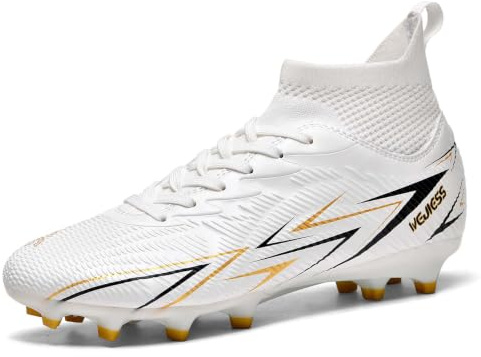 FRTUBOP Herr fotbollsskor High Top Spikes utomhus träningsskor | Herr fotbollsskor konstgräs hög topp spike ungdomar kicking träning träningsskor utomhus fotboll skor