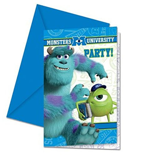Disney Monsters University Einladungskarten mit Umschlägen, 6 Stück