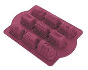 Kuchenform - Backform - Zug-wagen - 100% Silikon - 25,5 cm x 14 cm - 5,5 cm hoch