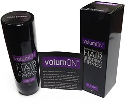 Volumon Professional Hair Building Fibres- Hair Loss Concealer- COTTON- 28g- Get Upto 30 Uses- CHOOSE FROM 8 HAIR SHADES COLOURS (Dark Brown)