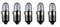 5er Set WireThinX Kleinstlampen Subminiatur 1,00 W, 12 V - Sockel E5,5 4,7 x 15 mm, L-55