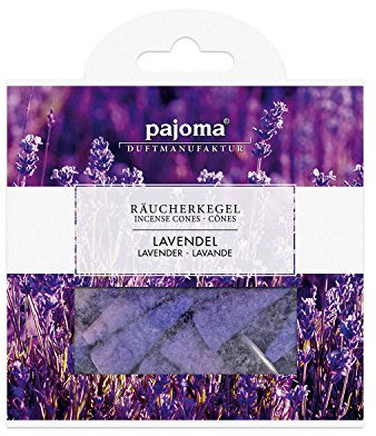 Pajoma Räucherkegel ''Lavendel'' aus Indien,inkl. Metallhalter, 20er Pack, 10 x 10 cm
