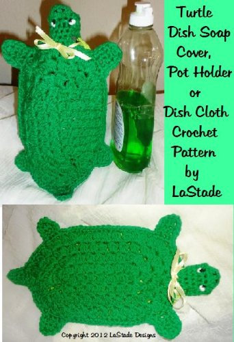Turtle Dish Soap Cover, Hot Pad or Dish Cloth Crochet Pattern