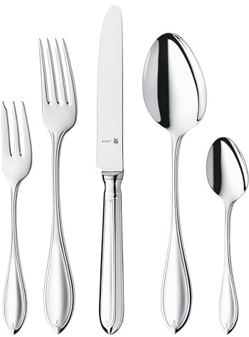 WMF Premiere Besteck-Set 30-teilig für 6 Personen Cromargan protect Edelstahl rostfrei poliert extrem kratzbeständig eingesetzte Messerklinge spülmaschinengeeignet Kuchengabel
