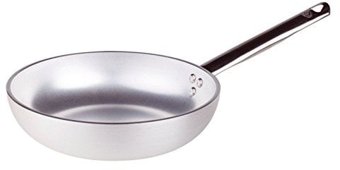 Pentole Agnelli Linea Alluminio 2 mm Padella Radiante Svasata Alta con Manico Inox , Argento, 36 cm