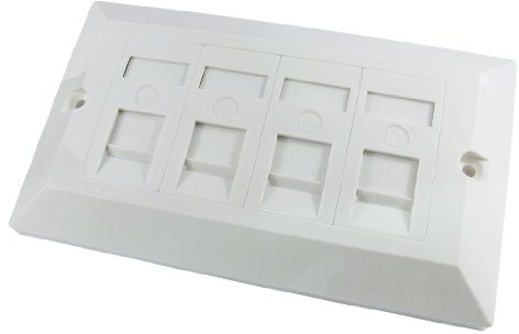 World of Data CAT5e Double Socket Quad Port Faceplate - Socket - RJ45 - Ethernet - Network - Face Plate Module