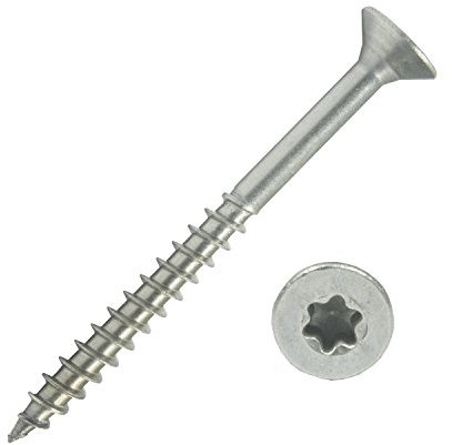 500 Stück Edelstahl-Schrauben 5x50 mm Teilgewinde Torx - Spanplattenschrauben mit Senkkopf - Holzschrauben/Holzbauschrauben - Werkstoff A2 VA V2A - Edelstahlschrauben/Universalschrauben TX25