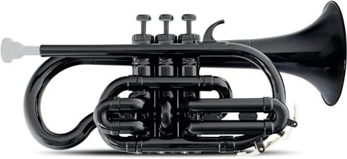Classic Cantabile MardiBrass Kunststoff Cornet - Aluminium-Ventile - nur 520g leicht - inkl. Mundstück und Gigbag - schwarz