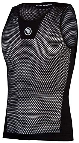 Endura Fishnet II Shortsleeve Cycling Baselayer II | Rapid Moisture Wicking | Athletic Fit Base Layer Top, Black, S-M