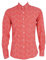 Mens Paisley Floral Long Sleeve Vintage Cotton Shirt Retro Mod 60s 70s (Red, Small)