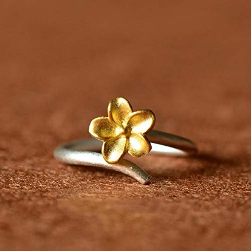 PRAK Damen 925 Sterling Silber Einzigartig Ringe, Echte Ringe Für Frauen Größe Verstellbar Einfache Ring Fashion Sterling - Silber - Schmuck Glamour Blüte Unterscheiden Blendende Brillanz Blickfang