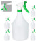Relaxdays Set de 6 pulverizadores 1 Litro, Boquilla Ajustable, Bote de Spray con Escala, de Plástico, Blanco y Verde