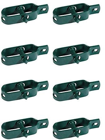 Verde Kit 8x Tendifilo Plastificato per Recinzione, Rete, Stendibiancheria, in Metallo da Giardino per Pali| Set da 8 pz (8 pz)