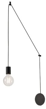 Außergewöhnliche Pendelleuchte 1-flammig Schwarz Wandmontage - kunstvolle Designerlampe mit Distanzaufhängung