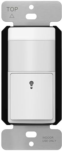 TOPGREENER Motion Sensor Switch, PIR Sensor with Ambient Light Level, Occupancy and Holiday Modes, No Neutral Required, Ground Cable Required, 5A 150W LED/CFL
