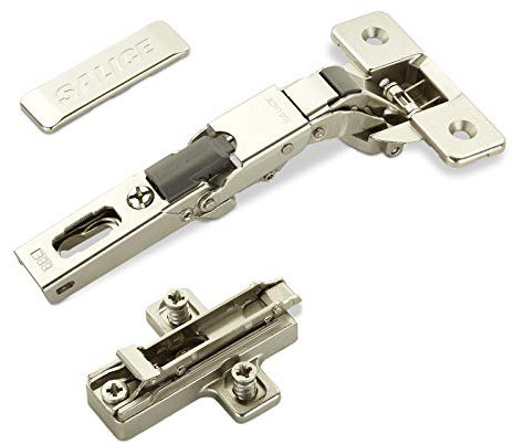 2 x SOTECH charnières universelles Salice 110° perçage T45 pour portes arrondies, à recouvrement et profilées plaque de montage croisée hauteur 6 mm