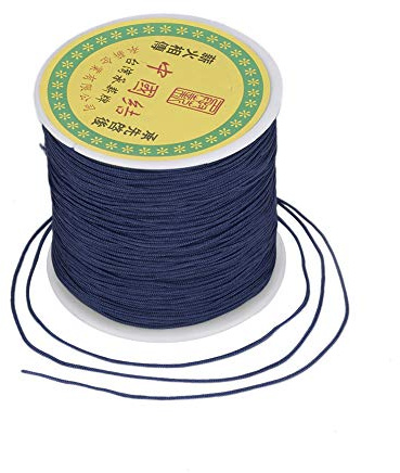 Cordoncino in nylon per perline da 0,8 mm, 91 metri/rotolo, macramè, nodi cinesi, per collane fai da te, bracciali, artigianato e gioielli, colore blu di Prussia