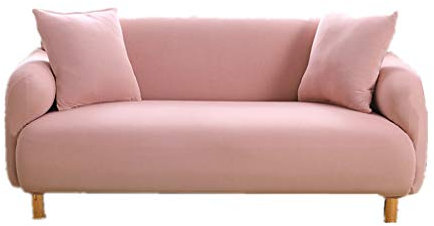 Himlaya Elastischer Sofabezug Stretch Couchbezug Sesselbezug Elastischer Antirutsch Stretchhusse 1/2/3/4 Sitz Weich Stoff Sofabezug Möbelschutz Verzieren (Rosa,3 Sitze: 190-230 cm)