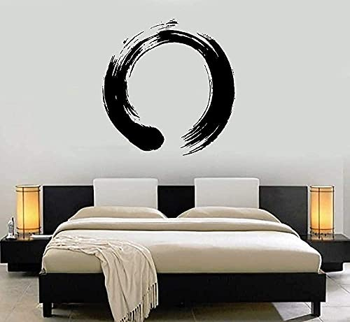 Wandaufkleber Aufkleber Vinyl Kreis Zen Symbol Kalligraphie Schlafzimmer Wohnzimmer Dekoration 57X57Cm