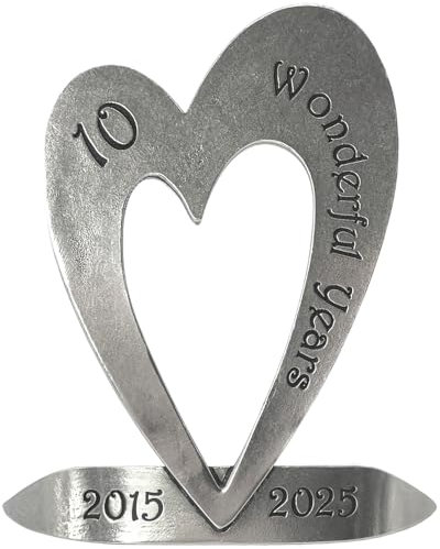 English Pewter Company ANN100 - Scatola in latta per decimo anniversario di matrimonio, idea regalo personalizzata con i tuoi anni