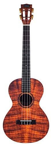 Mahalo Artist Elite Series Bariton-Ukulele Foto Flamme Koa mit Tasche