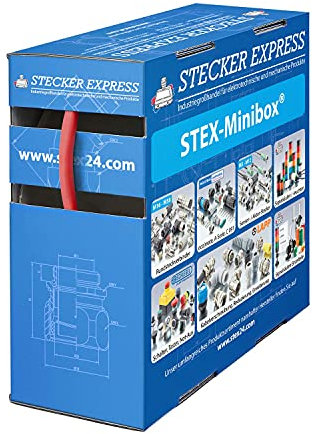 136328 Stex24 Schrumpfschlauch 2:1, Minibox mit 25,0m, rot 3,2/1,6mm, 1/8 Zoll, WSB2 Schrumpftemperatur mind. 70°C, vollständig bei mind. 100°C - 1 Stück