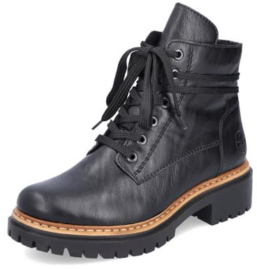 Rieker Women Ankle Boots 72603, Ladies Lace-up Ankle Boot,Boot,Half-Boot,lace-up Bootie,Transition Shoe,Black (Schwarz / 00),42 EU / 8 UK