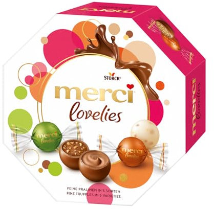 merci lovelies Classic – 1 x 185g – Pralinenmischung mit gefüllten Schokoladen-Spezialitäten