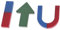 Ruilogod Arrow u Form Lehre Magnet rot 3 stücke blau grün