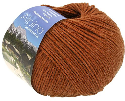 LANA GROSSA Alpina | Landhauswolle und Trachtengarn, waschmaschinenfest | Handstrickgarn aus 80% Schurwolle & 20% Polyamid | 100g Wolle zum Stricken & Häkeln | 210m Garn 62