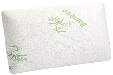 Sleeptime Orthopädisches Nackenstützkissen - Kopfkissen aus druckausgleichendem Visko-Gelschaum (Memory Foam) mit Bamboo-Bezug - Kissen in 70x40cm - Höhe 12cm
