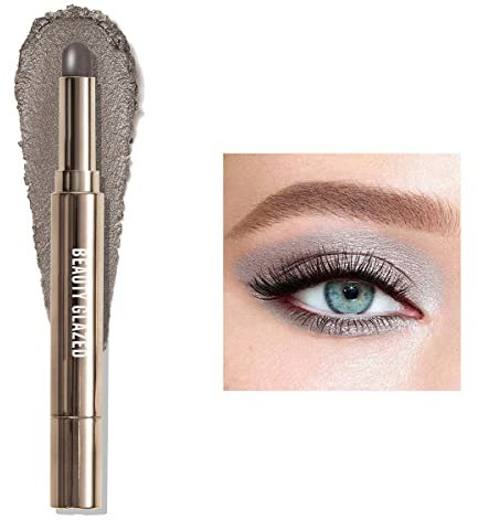 Schimmernder Lidschattenstift, Metallic Creamy Eyeshadow Pencil Crayon Eye Brightener Highlight Makeup, wasserfester, langanhaltender Creme-Lidschatten (#09 TAUPE)