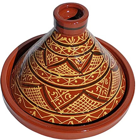 Casa Moro MT7071 Tajine Agadir marocain Ø 34 cm émaillé | Cuisiner jusqu'à 6 personnes | Qualité supérieure | Pot en argile de Marrakech