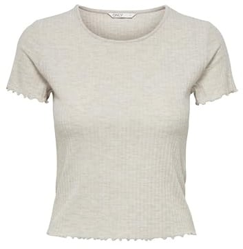 ONLY Damen Onlemma S/S Short Top Noos JRS, Pumice Stone/Detail:Melange, XL