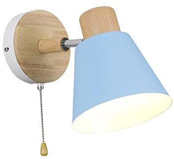 Milageto Applique Murale Simple Applique avec Interrupteur à Tirette luminaire réglable créatif pour Cuisine Lecture Salon Maison Chambre, Bleu