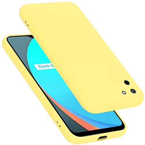 Cadorabo Hülle kompatibel mit Realme C11 2020 Hülle Silikon Handyhülle für C11 2020 Case aus flüssigem Silikon- Kratzfeste und stoßfeste dünne TPU Schutzhülle - Liquid GELB