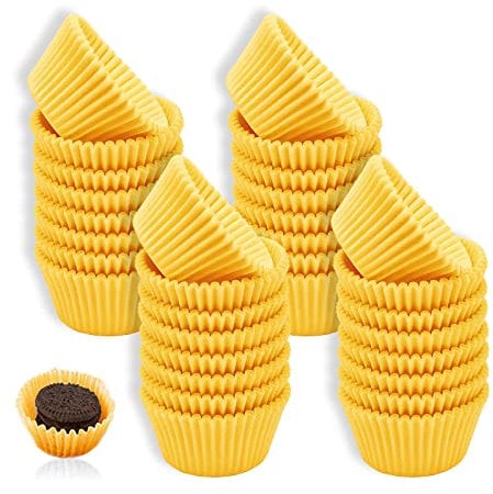 MIVAIUN 1000 Stück Kleine Gelb Papier Cupcake Backformen,Mini-Muffinblech,Cupcake Liners,Schokoladen-Cupcakes zum Selbermachen,Fettdichtes Muffinblech (Gelb)