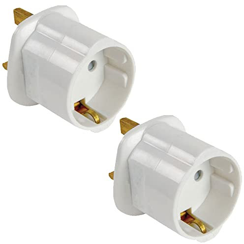 2X Adaptateur de Prise européenne à Prise Britannique - TALENTEC - Blanc - Type C à Type G - Voyage et Maison