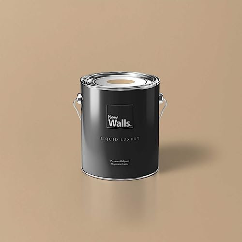 New Walls Premium Wandfarbe Beige, Cappuccino Liquid Luxury Dispersionsfarbe für Innenräume – 2,5 L