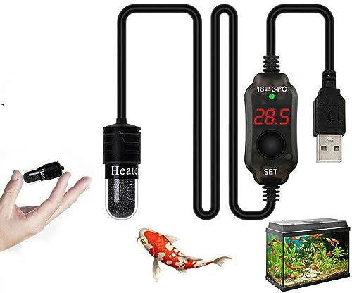 BBTISG Petit chauffage submersible pour aquarium, 10 W, alimenté par USB, mini chauffage d'aquarium utilisé pour aquarium de 1 à 5 litres
