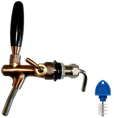 tsingseen life Rubinetto regolabile per birra incluso rubinetto per birra, regolatore di flusso, rubinetto G5/8 con manico cromato (colore: bronzo)
