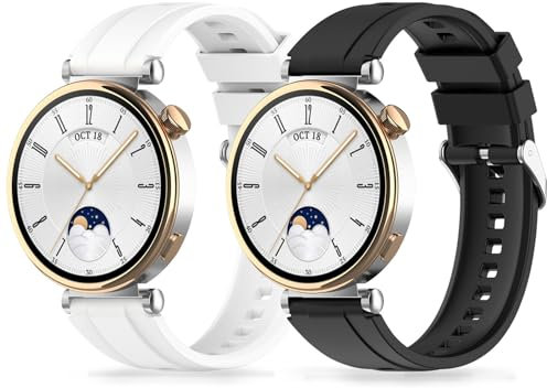 Miimall [2 correas para Huawei Watch GT4 de 41 mm/46 mm, correa de liberación rápida de repuesto, correa deportiva de silicona suave, pulsera ajustable ultraligera transpirable, juego de correas