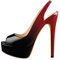MissHeel Plateau Slingbacks High Heels Stilettos Damenschuhe Abendschuhe Schwarz Rot Farbverlauf EU 40