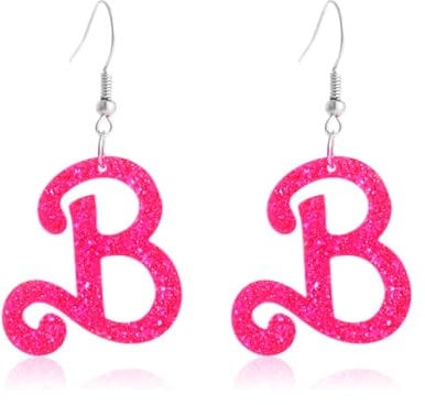 GAUEIOUR Pink Heart Dangle Earrings - Acrylic Heart Hollow Valentine's Day Jewelry Gift