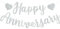 TONIFUL Silber Happy Anniversary Banner, vorgespannt Silber Glitter Happy Anniversary Banner, NO DIY für Silber Glitter Happy Anniversary Girlande, Gold Happy Anniversary Zeichen